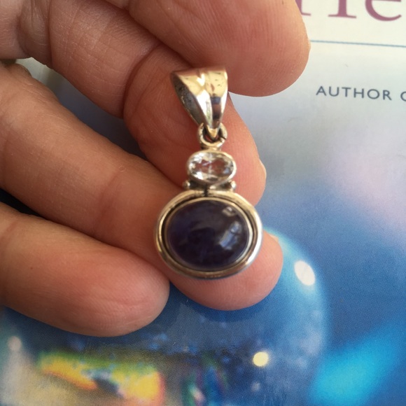 Iolite and Herkimer diamond Pendant ✨ - Picture 3 of 6